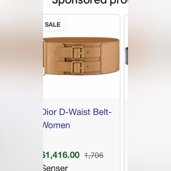 Dior Black Belt with Gold Buckles! NIB 85 - Picture 7 of 8